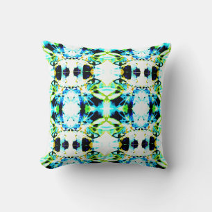 Blue Lime Groen Goud Zwart Grote Tegel Design Kussen