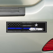 Blue Line -American Flag Star Cannon Bumpersticker (Op auto)