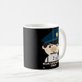 "BLUE LINE BACON CREW" grappige politie Koffiemok (Voorkant rechts)