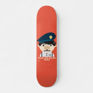 "BLUE LINE BACON CREW" grappige politie Skateboard