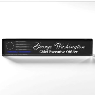 Blue Line Betsy Ross Amerikaanse vlag Naambordje
