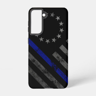 Blue Line  Betsy Ross Amerikaanse vlag Samsung Galaxy Hoesje