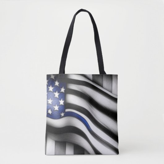 Blue Line Flag Canvas tas (Voorkant)
