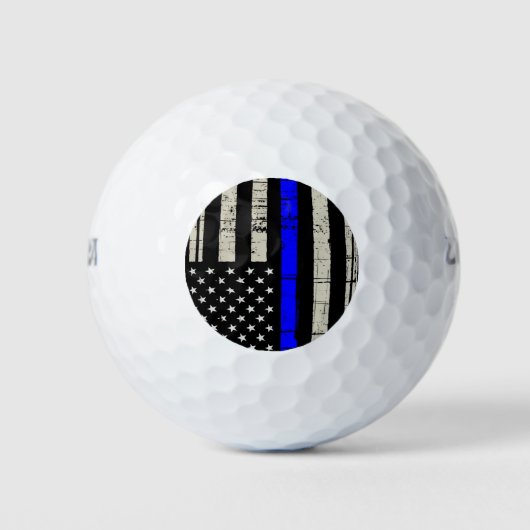 Blue Line Flag Poiliment Support American USA Golfballen (Voorkant)