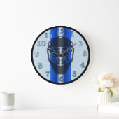 Blue Line Goalie Mask Hockey Wall Clock Grote Klok (Huis)
