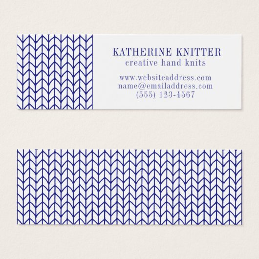 BLUE LINE KNIT Mini Visitekaartje II (Voorkant /achterkant)