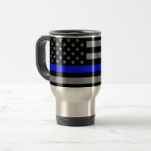 Blue Line mince marquent la tasse de voyage (Devant gauche)