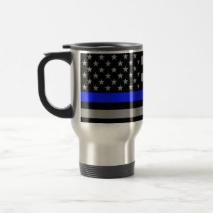 Blue Line mince marquent la tasse de voyage