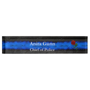 Blue Line mince - plaque signalétique rose de