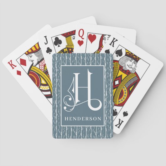 Blue LIne Pattern H Monogram, Pokerkaarten (Achterkant)