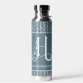 Blue LIne Pattern H Monogram, Waterfles (Links)