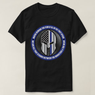 Blue Line Spartan Helmet T-shirt