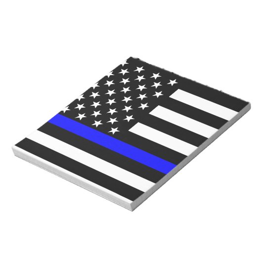 Blue Line US-vlag Notitieblok (Gedraaid)