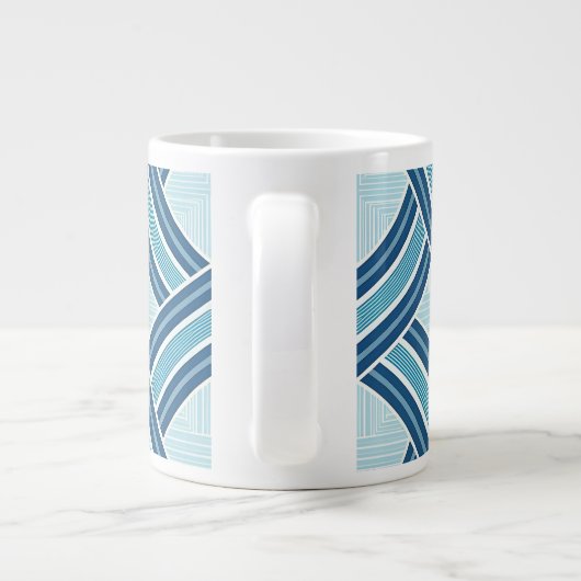 Blue Lines Pattern Extra Grote Beker (Achterkant)