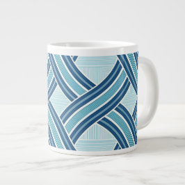Blue Lines Pattern Extra Grote Beker
