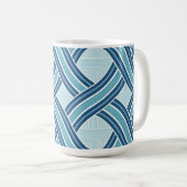 Blue Lines Pattern Koffiemok (Voorkant rechts)