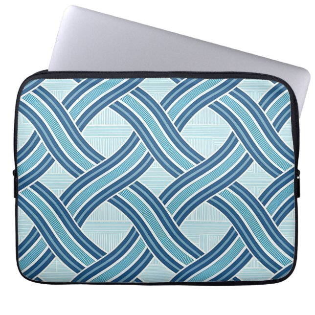 Blue Lines Pattern Laptop Sleeve (Voorkant)
