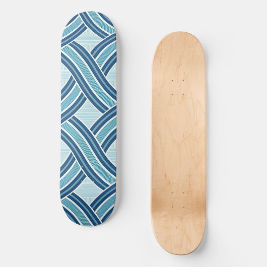 Blue Lines Pattern Skateboard (Voorkant)