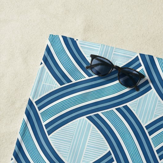 Blue Lines Pattern Strandlaken (In situ)