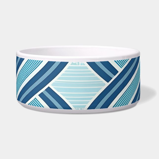 Blue Lines Pattern Voerbakje (Voorkant)
