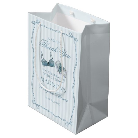 Blue Lingerie Shower Bachelorette Party Favor Medium Cadeauzakje (Achterkant Gekanteld)