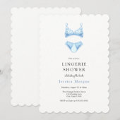 Blue Lingerie Shower-uitnodiging Kaart (Voorkant / Achterkant)