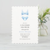 Blue Lingerie Shower-uitnodiging Kaart (Staand voorkant)