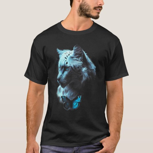 Blue Lion Blue eyes Big Cat T-shirt (Voorkant)