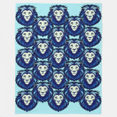 Blue Lion emote 2 Fleece Deken (Voorkant)
