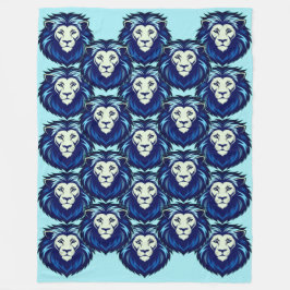 Blue Lion emote 2 Fleece Deken