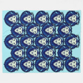 Blue Lion emote 2 Fleece Deken (Voorkant (Horizontaal))