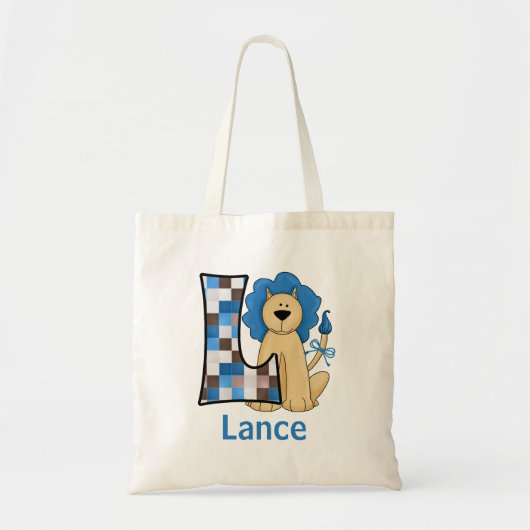 Blue Lion for Boy's Monogram L Tote Bag (Voorkant)
