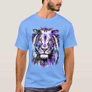 Blue Lion Head - Realistic Lion Face T-Shirt