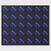 Blue Lion Menorah Cadeaupapier (Vlak)