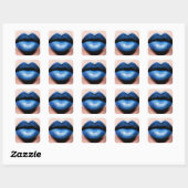 Blue Lipstick Square Sticker (Vel)