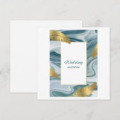 Blue Liquid Marble Wedding Invitation | Premium El (Devant / Derrière)