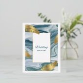 Blue Liquid Marble Wedding Invitation | Premium El (Debout devant)