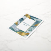 Blue Liquid Marble Wedding Invitation | Premium El (Rotation)
