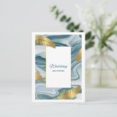 Blue Liquid Marble Wedding Invitation | Premium El (Debout devant)
