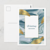 Blue Liquid Marble Wedding Invitation | Premium El (Devant / Derrière)