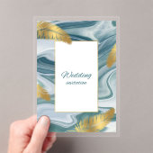 Blue Liquid Marble Wedding Invitation | Premium El (In situ (ordinateur de poche))