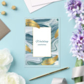Blue Liquid Marble Wedding Invitation | Premium El (Insitu (Mariage))