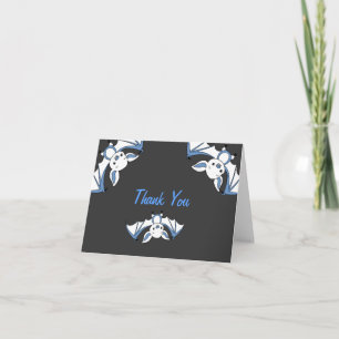 Blue Little Bat Baby shower Merci Notes