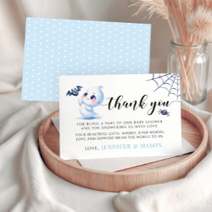 Blue Little Boo Baby Ghost Douche Carte de remerci