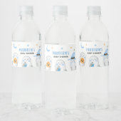 Blue Little Boo Ghost Baby shower Waterfles Etiket (Flessen)