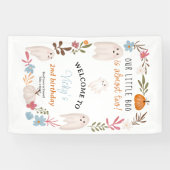 Blue Little Boo Halloween 2e verjaardag Welkom Spandoek (Horizontaal)