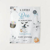 Blue Little Boo Halloween Baby shower Wandkleed (Voorkant)