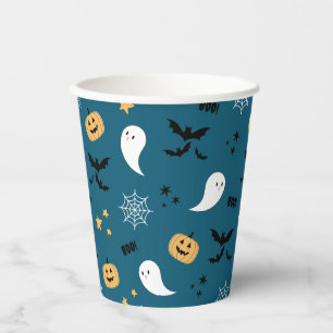 Blue Little Boo Halloween Ghost Papieren Bekers