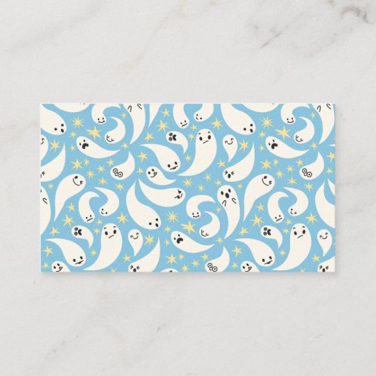 Blue Little Boo Luier Raffle Ticket Informatiekaartje (Achterkant)