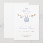 Blue Little Boy Baby Shower Invitation (Devant / Derrière)